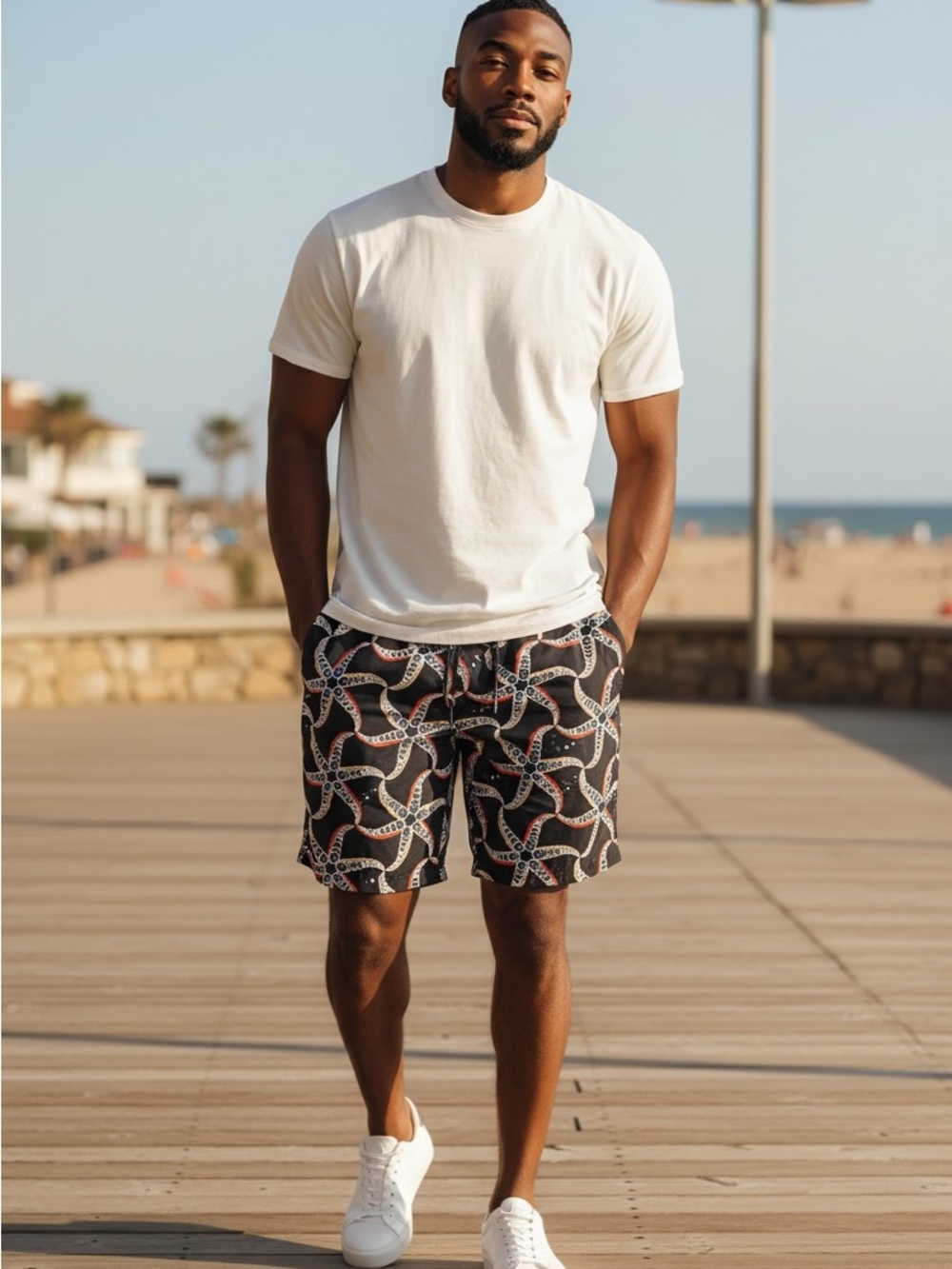 Navy Starfish-Patterned Shorts - Picture 4 of 5